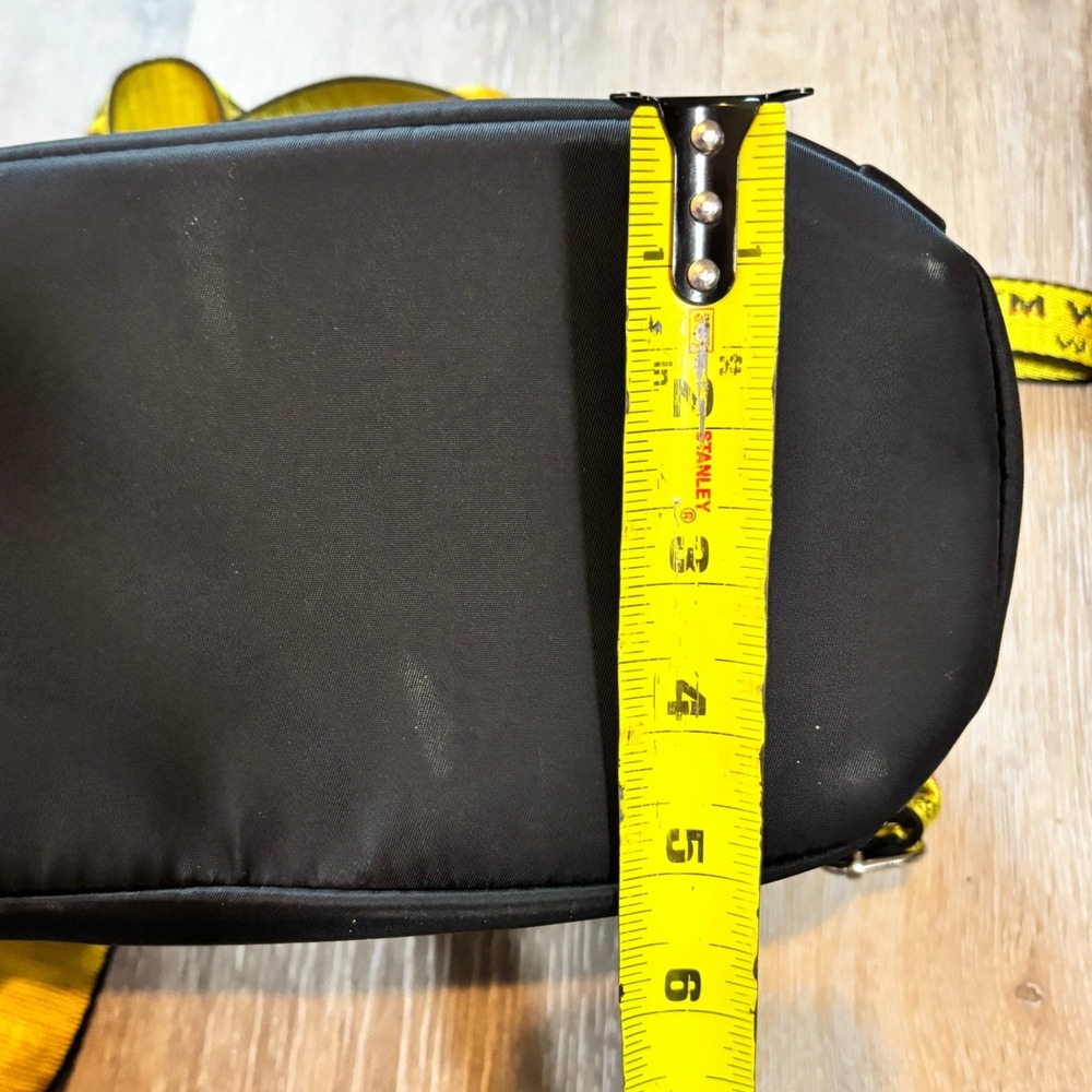 Off White Black Nylon Mini Backpack With Yellow I… - image 8